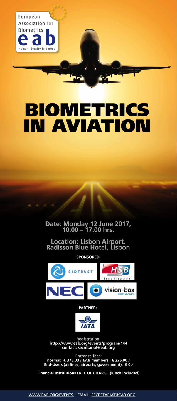 Banner for Biometrics in Aviation Banner for Biometrics in Aviation