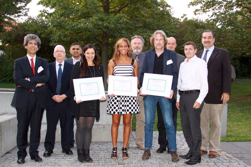 [Photo]Winners of the Awards 2015 together with the jury: (left to right): Patrizio Campisi, Mike Fairhurst, Ajay Kumar, Daria La Rocca, Marta Gomez-Barrero, G&uuml;nther Schumacher, Raymond Veldhuis, Christoph Busch, Jean-Christophe Fondeur and Alexander Nouak